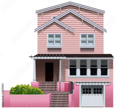 Fototapete A beautiful pink house