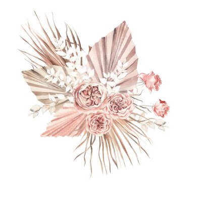 Abbildung von Blumen im Boho-Stil