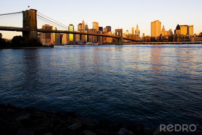 Fototapete Abendliches Panorama von Manhattan