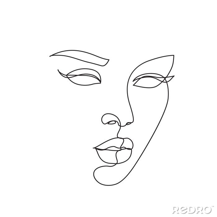 Fototapete Abstract face icon