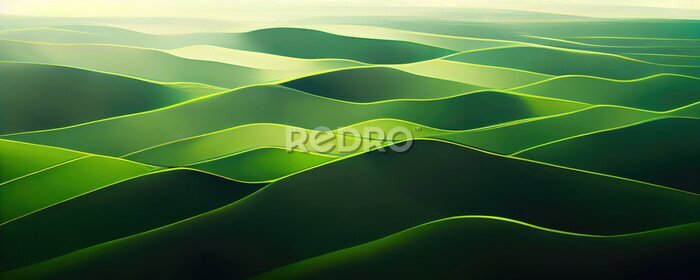 Fototapete Abstract green landscape wallpaper background illustration