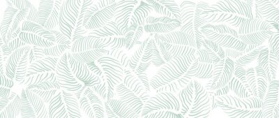 Fototapete Abstract leave background pattern vector. Tropical monstera leaf design wallpaper. Botanical texture design for print, wall arts, and wallpaper.