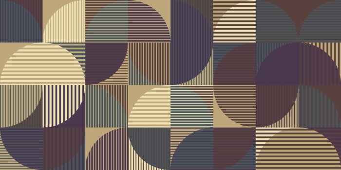 Fototapete Abstract seamless pattern, geometry shapes in brown and purple  tones