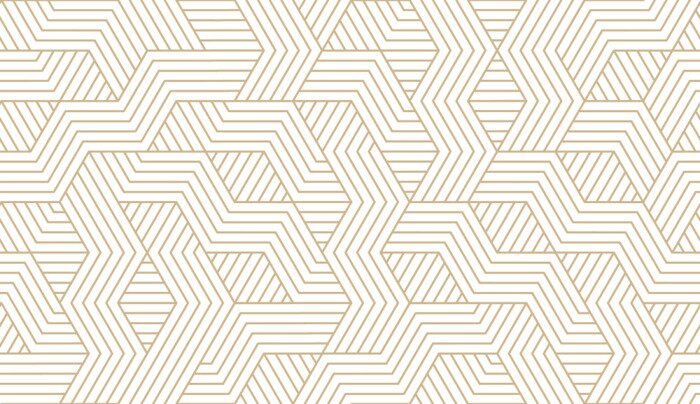 Fototapete Abstract simple geometric vector seamless pattern with gold line texture on white background. Light modern simple wallpaper, bright tile backdrop, monochrome graphic element