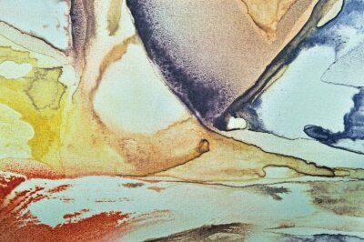 Fototapete Abstract watercolor paint, painted textured horizontal silk fabric canvas background