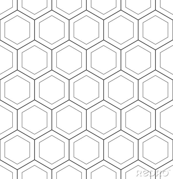 Fototapete Abstrakt geometrischen hoenycomb nahtlose Muster Vektor sechseckigen dreieckigen Hintergrund Raster Textur