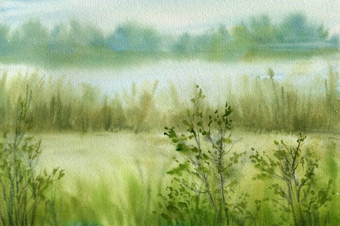 Fototapete abstrakte Aquarell Landschaft