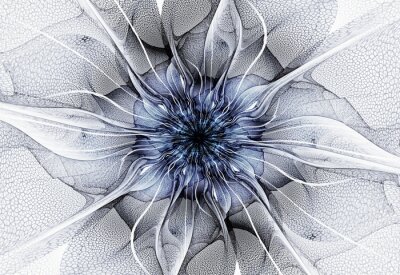 Fototapete Abstrakte Blume in Blautönen