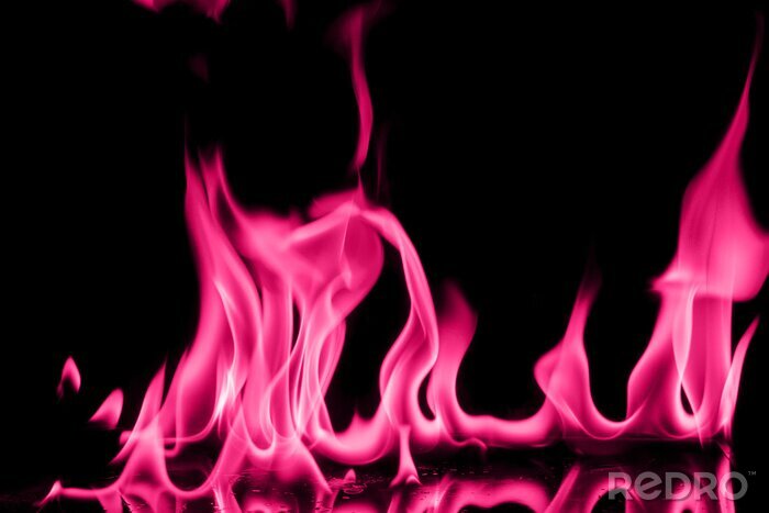 Fototapete Abstrakte Flammen in rosa Tönen