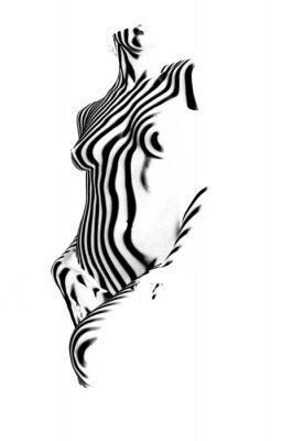 Fototapete Abstrakte Frau in Schwarz und Weiß