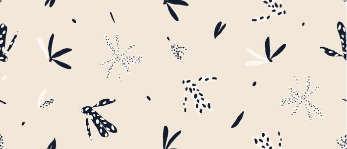 Fototapete Abstrakte Gänseblümchen auf einem beigen Hintergrund