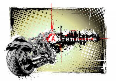 Fototapete Abstrakte Grafik mit Motorrad