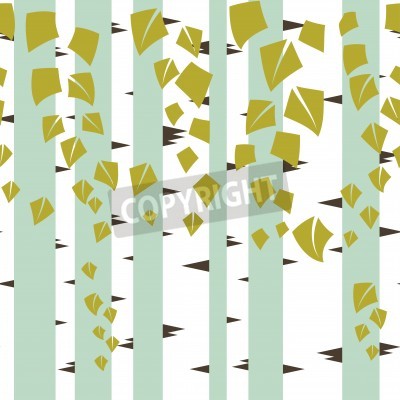 Fototapete Abstrakte grafische Birken