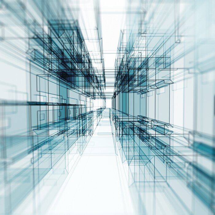 Fototapete Abstrakte grafische Skizze des Tunnels