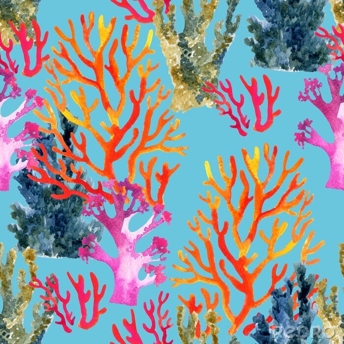 Fototapete Abstrakte Pflanzen des Korallenriffs