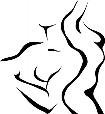 Sticker Abstrakte Skizze eines Paares