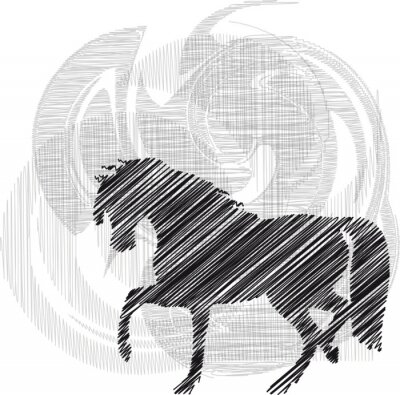 Fototapete Abstrakte skizze eines pferdes