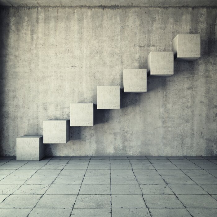 Fototapete Abstrakte Treppe aus Beton