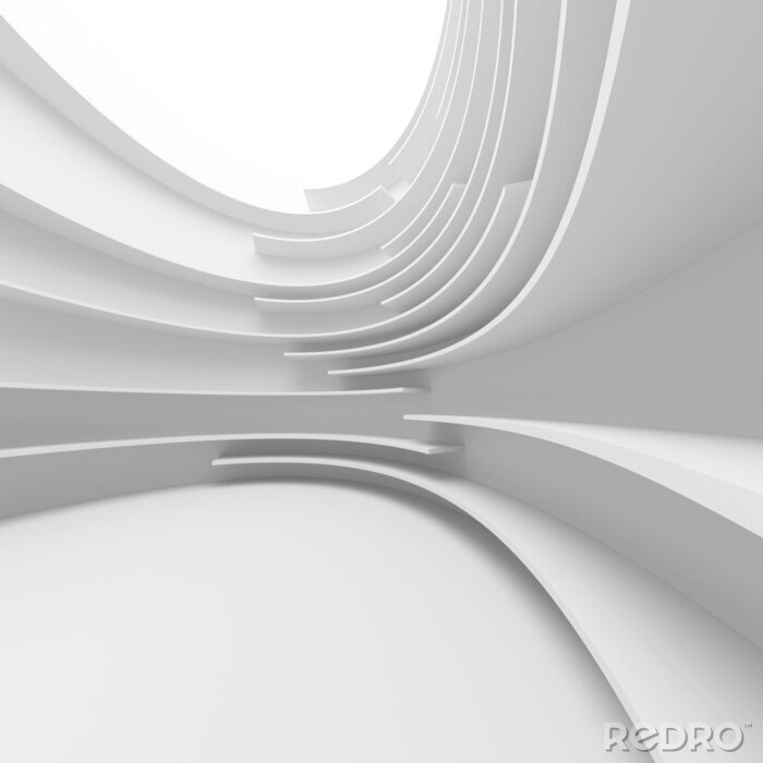 Fototapete Abstrakte weiße 3D-Bänke