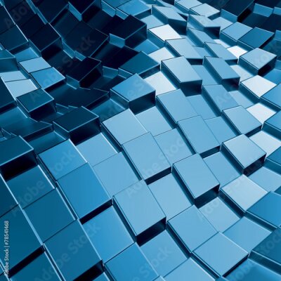 Fototapete Abstrakter 3D-Hintergrund aus blauen Quadraten