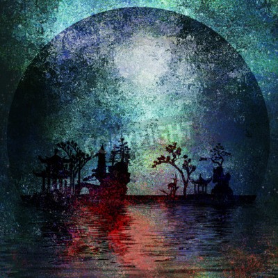 Fototapete Abstrakter asiatischer Garten