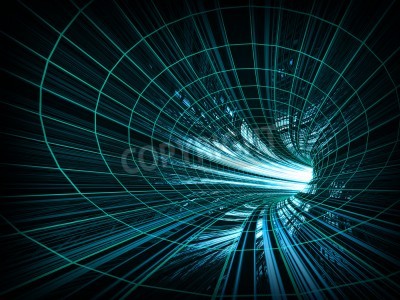 Fototapete Abstrakter digitaler Tunnel