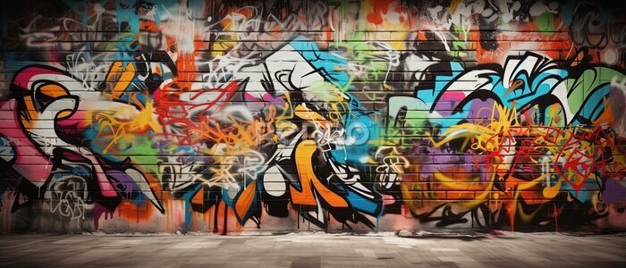 Fototapete Abstrakter Graffiti-Hintergrund an der Wand