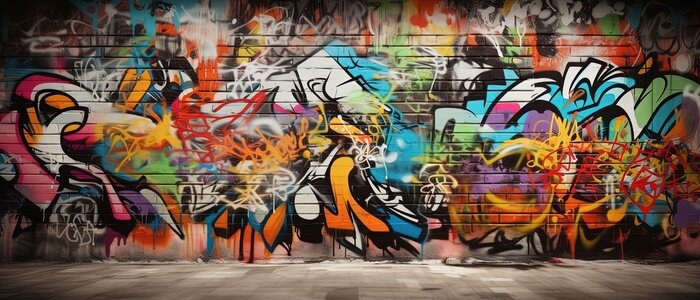 Fototapete Abstrakter Graffiti-Hintergrund an der Wand