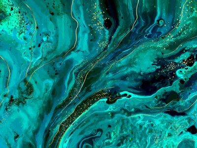 Fototapete Abstrakter Marmor in Grüntönen