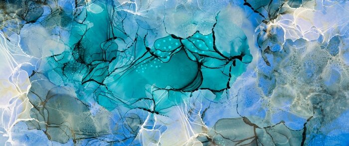 Fototapete Abstrakter Türkishintergrund gemalt mit Aquarell