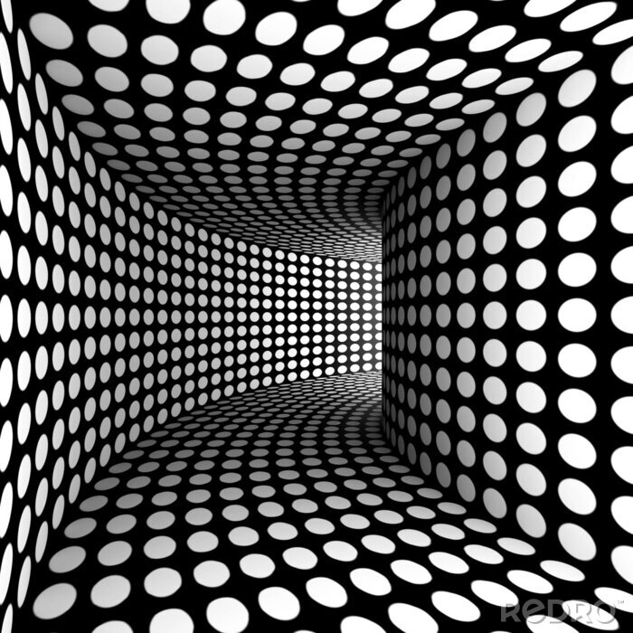 Fototapete Abstrakter Tunnel 3D Punkte