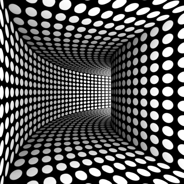 Fototapete Abstrakter Tunnel 3D Punkte