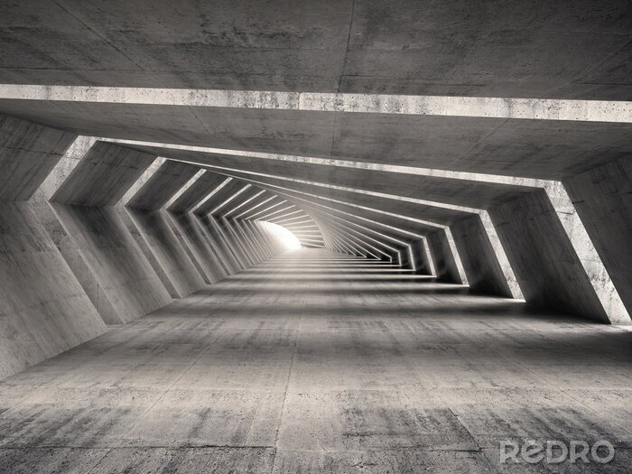 Fototapete Abstrakter Tunnel aus Beton