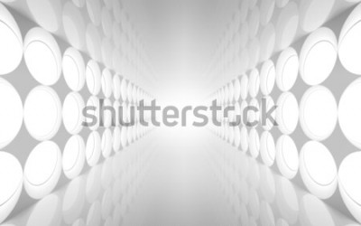 Fototapete Abstrakter Tunnel in Weiß