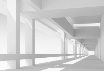 Fototapete Abstrakter Tunnel mit modernen Säulen