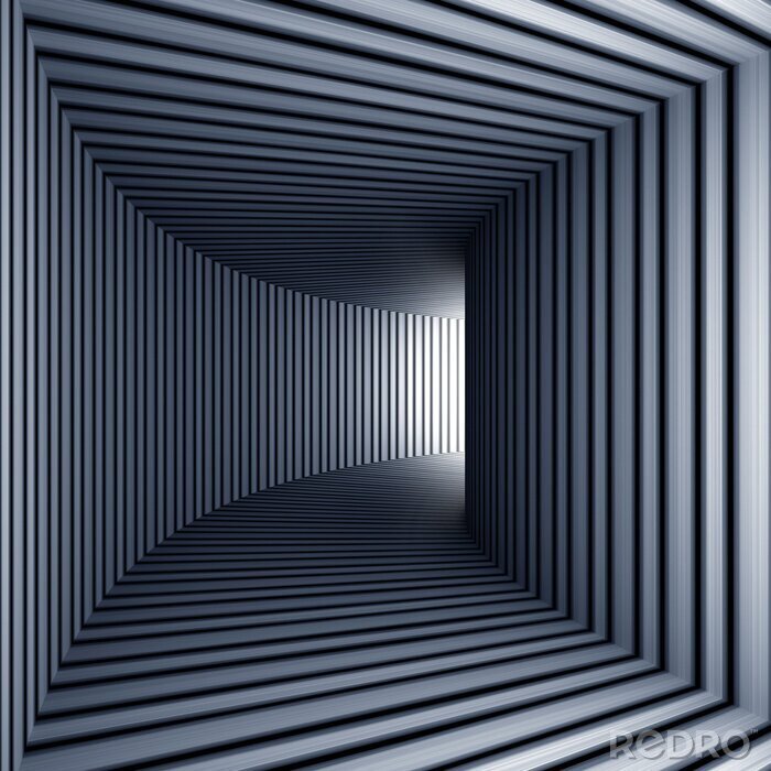 Fototapete Abstrakter Tunnel mit Streifenmuster