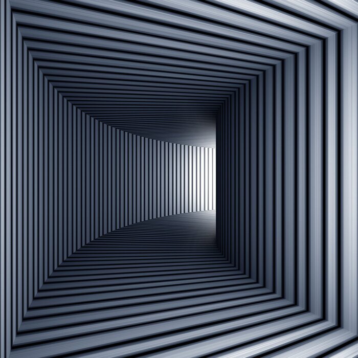 Fototapete Abstrakter Tunnel mit Streifenmuster