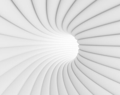 Fototapete Abstrakter weißer 3D-Korridor