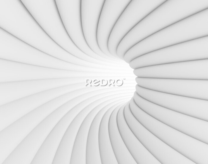 Fototapete Abstrakter weißer 3D-Korridor