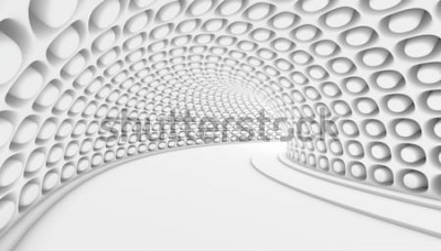 Fototapete Abstrakter weißer Tunnel mit 3D-Effekt