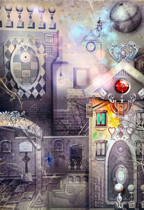 Fototapete Abstraktes buntes Schloss