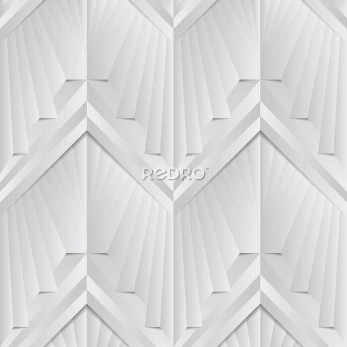 Fototapete Abstraktes geometrisches Muster in Weiß