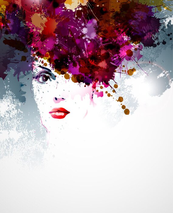 Fototapete Abstraktes Gesicht einer Frau