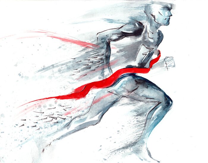 Fototapete Abstraktes Konzept eines Leichtathleten