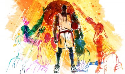 Fototapete Abstraktes Konzept für Basketballspiel