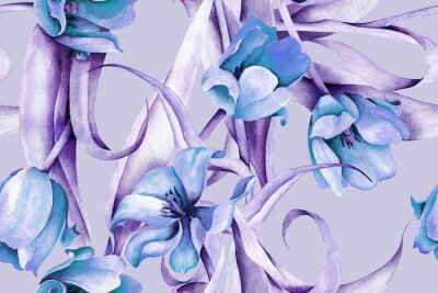 Fototapete Abstraktes Muster mit Aquarell-Tulpen