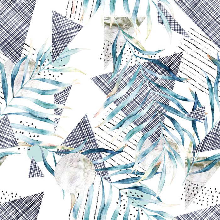 Fototapete Abstraktes nahtloses Muster. Hand gezeichnete Aquarellillustration.