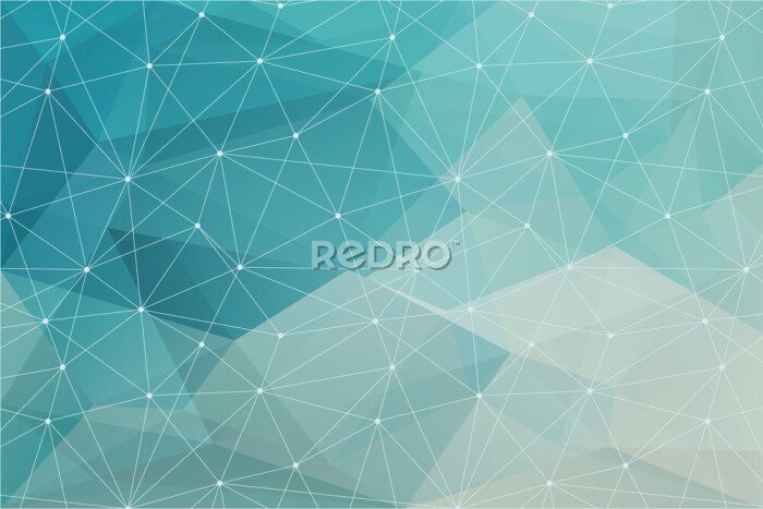 Fototapete Abstraktes Netz auf türkisfarbenem Hintergrund