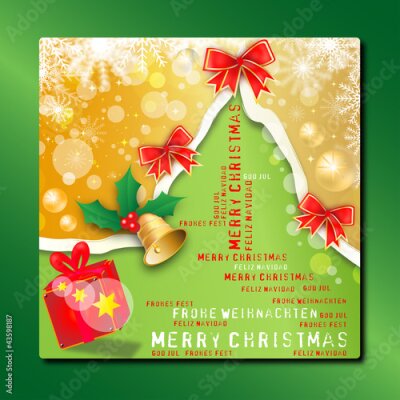 Fototapete abstraktes Weihnachtsbild mit glückwünschen