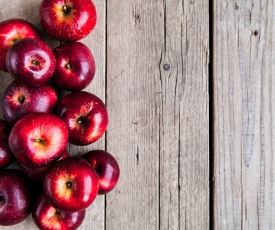 Fototapete Äpfel auf Brettern